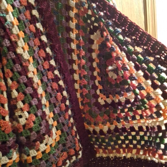 Handmade Fall Colors Hexagon Cardigan - Picture 4 of 5